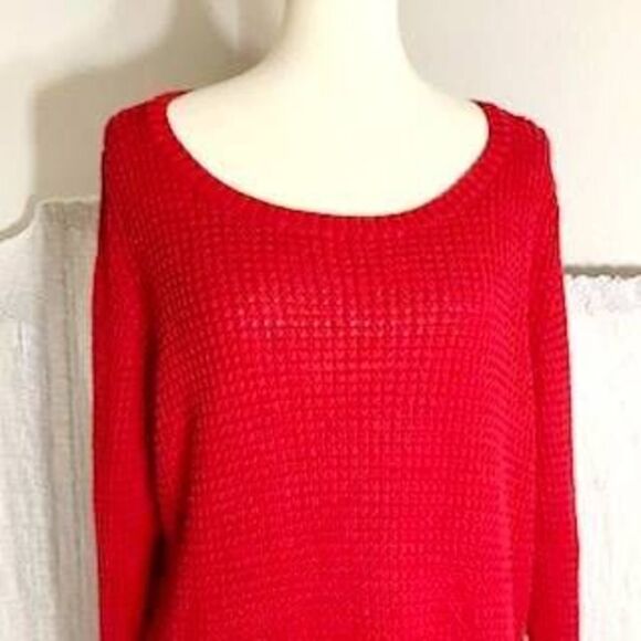 a.n.a Red Knit Sweater Top Size 2X - Picture 5 of 9